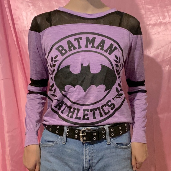Y2K Purple Batman Athletic Top (Partly Mesh) - Picture 1 of 2